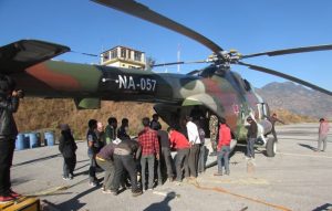 नेपाली सेनाको हेलिकप्टर रिर्जभ गरेर डोल्पामा डोजर